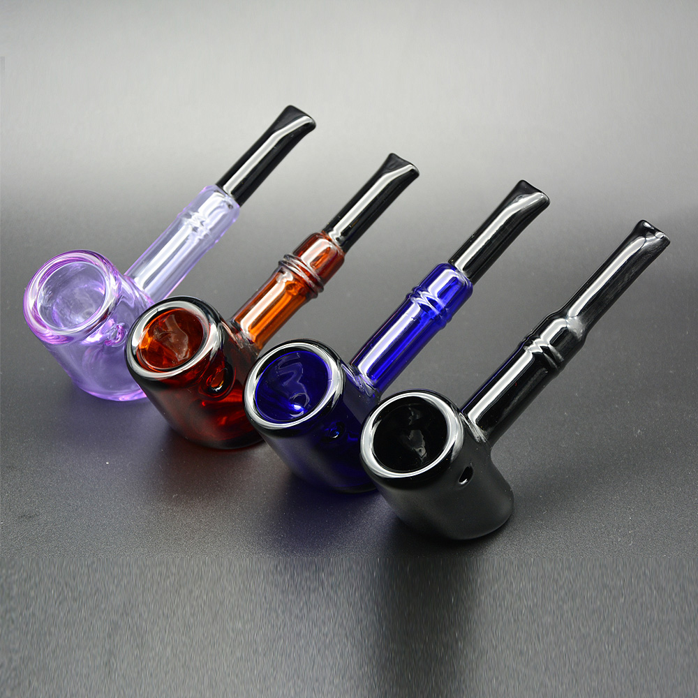 

5" Handmade Glass Pipe Hammer Tobacco Smoking Spoon Hand Pipes Dry Herb Steamroller Filters