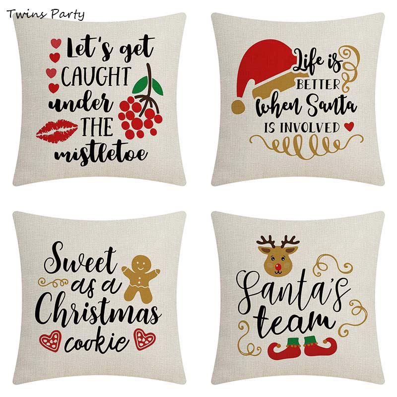 

Twins 45*45cm Christmas Throw Pillow Covers Colorful Decorative Couch Throw Pillow Cases Vintage Christmas Pillowcase