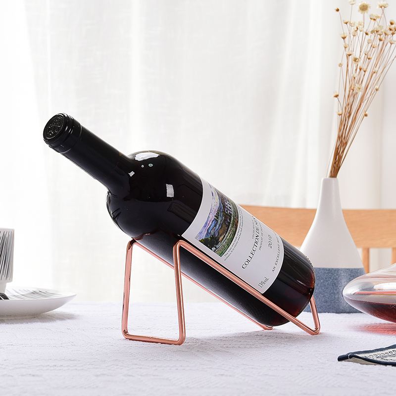 

Simple Golden&Silvery Tabletop Wine Bottle Holder Metal Red Wine Rack Shelf for Wedding Banquet Restaurant Home Bar
