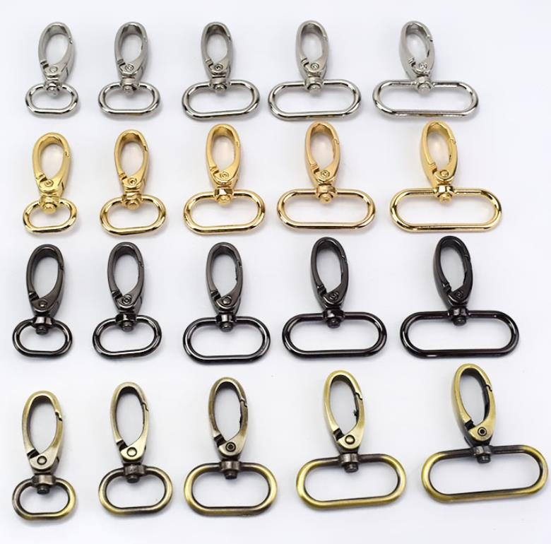 10Pcs Fermoir en m/étal pivotant clips de d/éclenchement crochets mousquetons porte-cl/és sacs bricolage argent