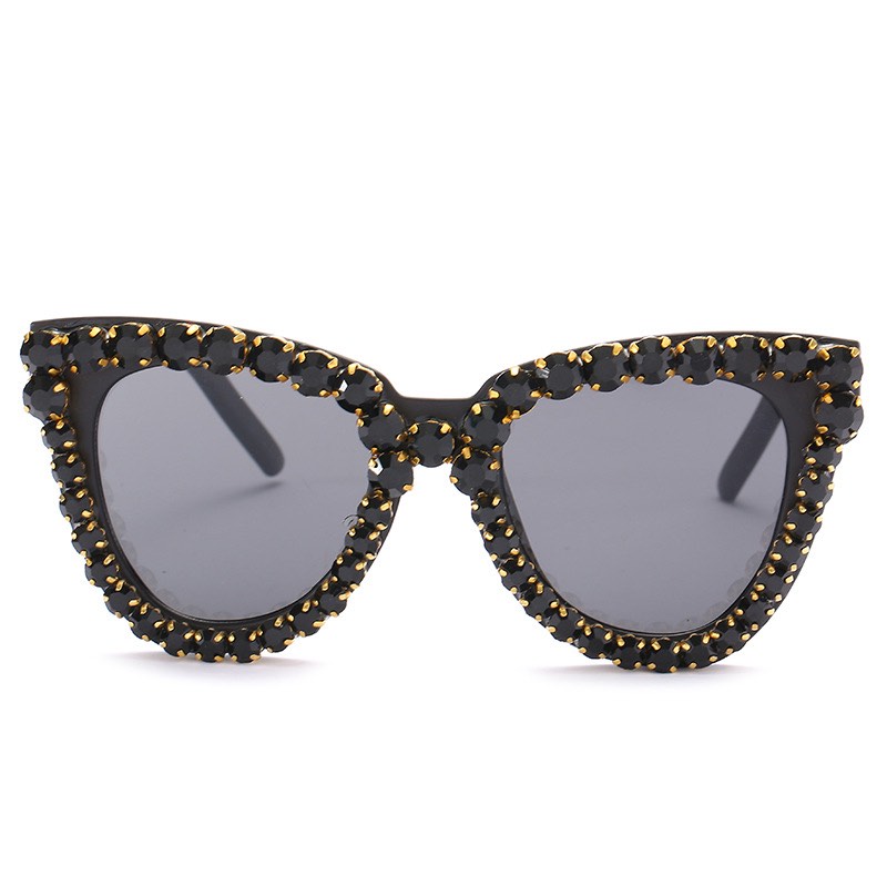 

retro fashion Cat Eye Sunglasses with diamond round frame Sun glasses for women mirror sunglasses Flat Outdoor Eyewear ES72195