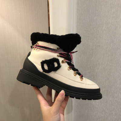 

Woman Lace-ups Suede Calfskin Shearling Gray Orange Boots Casual Style Blended Fabrics Street Style Plain Boots Fashion Paris Shoes, 2 as pic