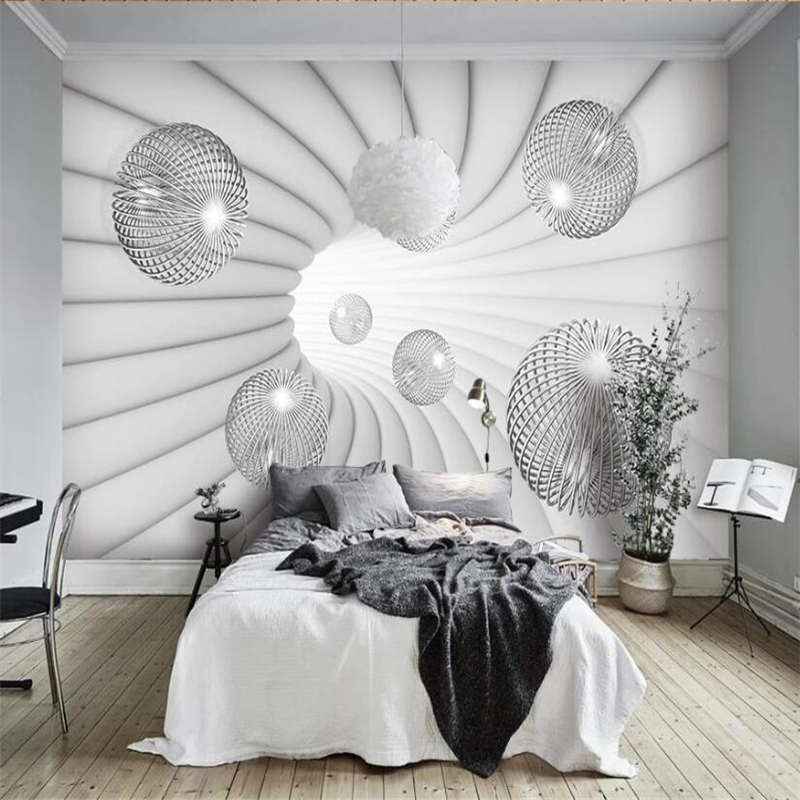 

Modern wallpaper papel de parede quarto Customize large mural creative home improvement 3D stereo ball background wall wallpaper, As pic