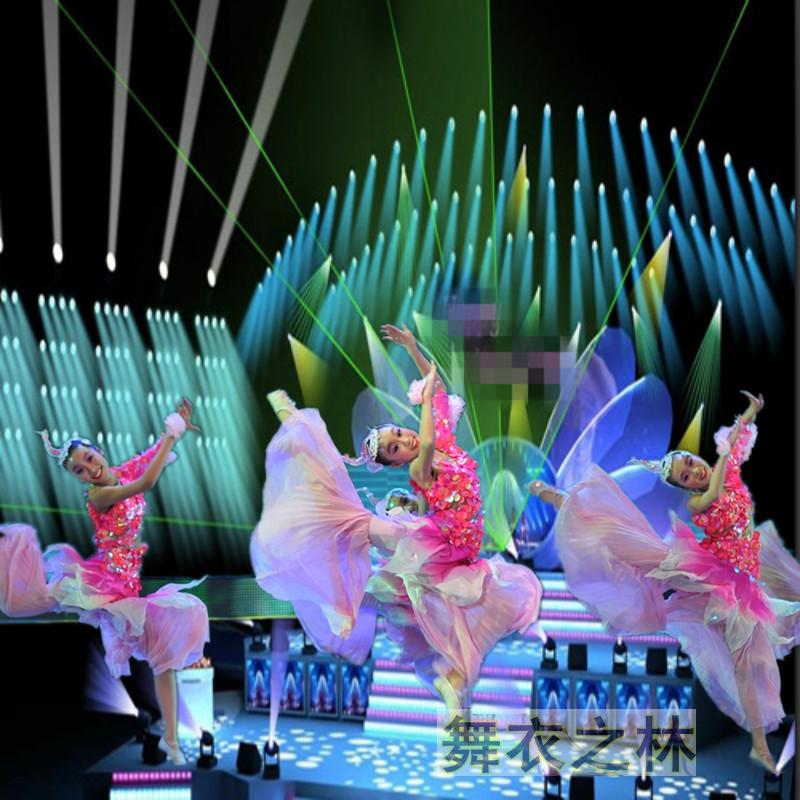 

Girls sequins Chinese classical dance costumes Lotus style Dai folk dance costumes Myth fish jump, As pic