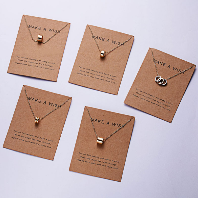 

Hot selling New geometrical Circles Style Pendant Necklace for Women Men Statement Jewelry Wedding Birthday Gift With Card