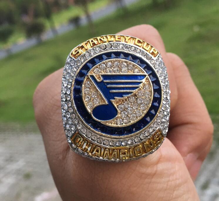 

wholesale 2018 2019 St.Louis Blues championship ring Stanley Cup Sport Fan Men Gift Drop Shipping, Golden;silver