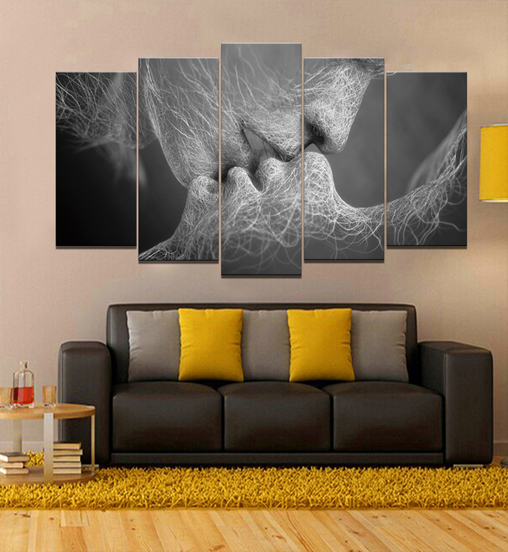 

Kiss of The Love Frameless Paintings 5pcs Printd on Canvas Arts modern Home Wall Art HD Print Painting Picture