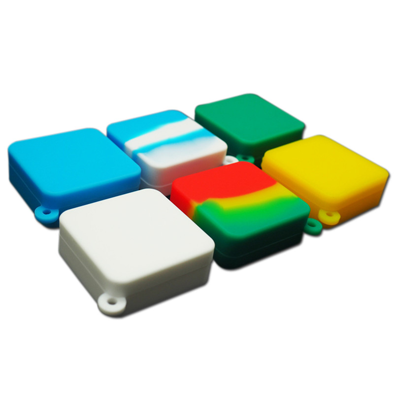 

3pcs/lot 9ml Square Connected assorted color silicone container for Dabs Round Shape Silicone Containers wax Silicone Jars Dab containers