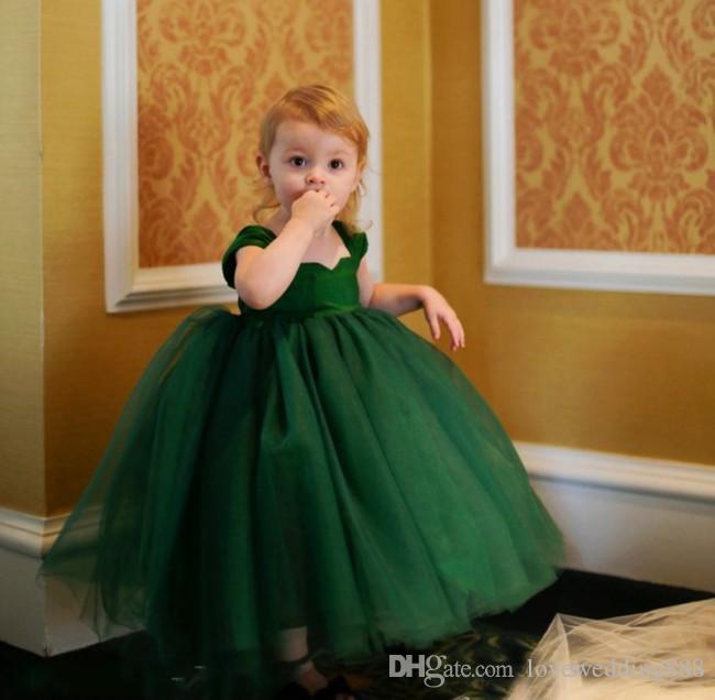 

Emerald Green Ball Gown Flower Girls Dresses Tulle Ankle Length Toddler Child Little Girls Pageant Gown For Wedding Birthday, Royal blue
