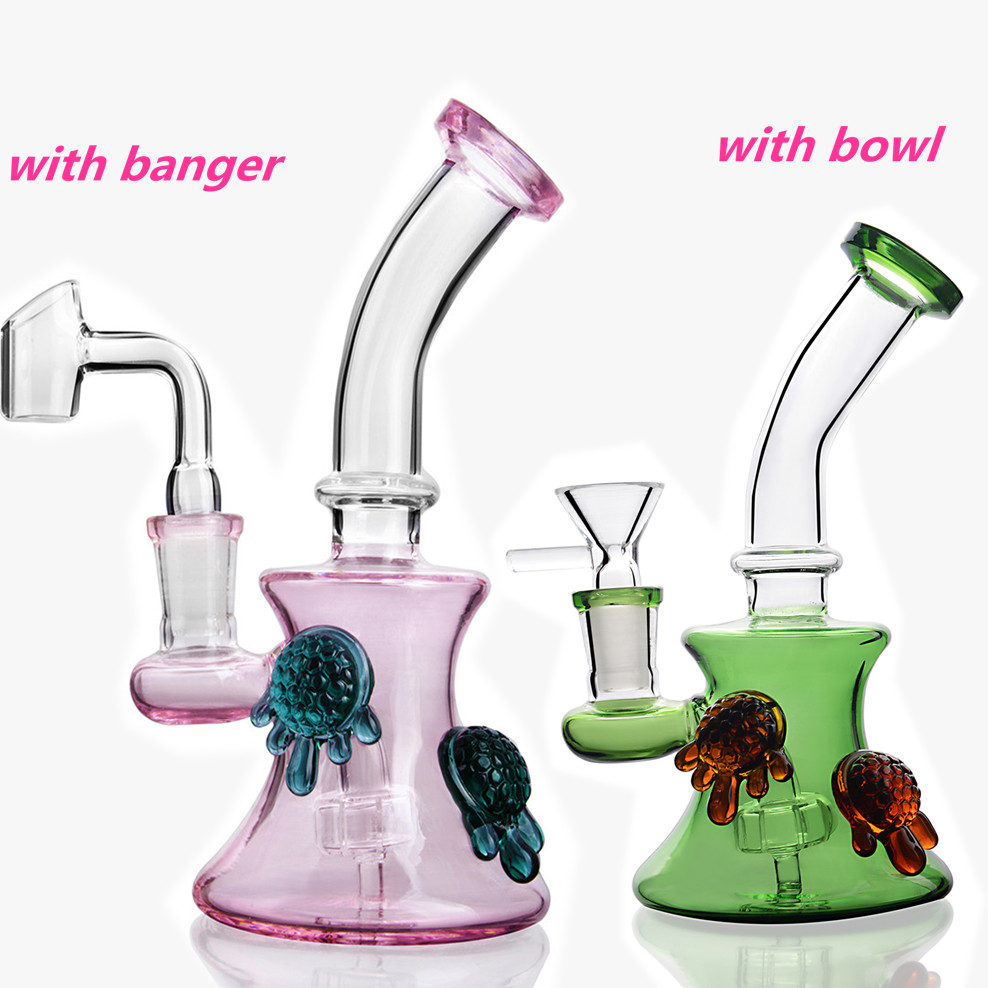 

Small Pink Bong Hookahs Beaker Bongs Colored Water Pipes 14mm Banger Dab Oil Rigs Heady Glass Water Bongs Shisha 7.0 inchs
