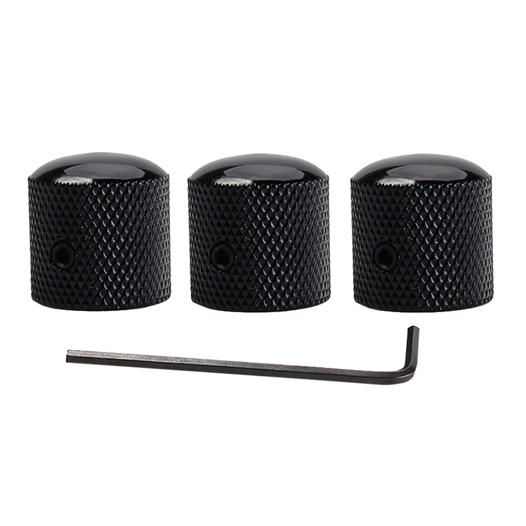 

3 Pieces Black Metal Guitar Tone Control Knobs For Electric Guitars Accessories