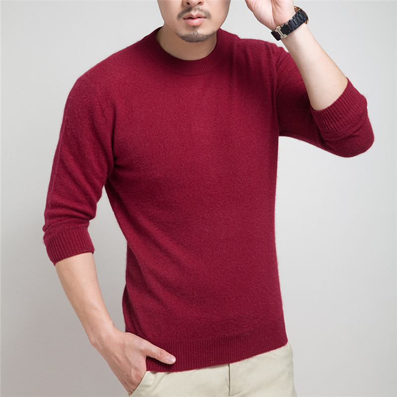 

2015 HOT Sale NEW Fashion Sweater Autumn & Winter Pullover Men O-Neck Knitted Cashmere Sweaters With 13 Colors, Dark red