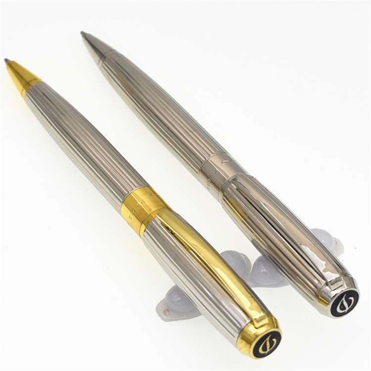 

high quality S.T Duponte ballpoint pen super gold clip office supply writing pens wholesale Christmas gift, Blue;orange
