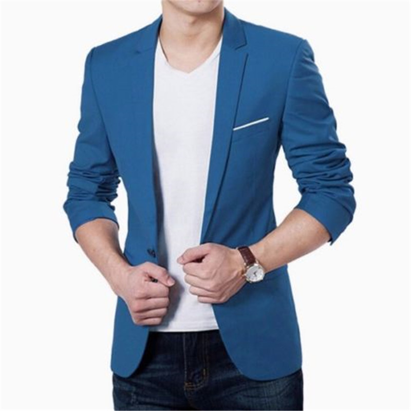 

Mens Korean slim fit fashion cotton blazer Suit Jacket black blue plus size  to 3XL Male blazers Mens coat Wedding
