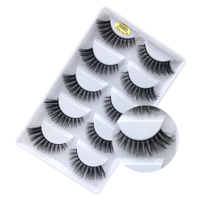

3D mink eyelashes 5 pairs of eyelashes mink natural long false beauty makeup eyelash extensions