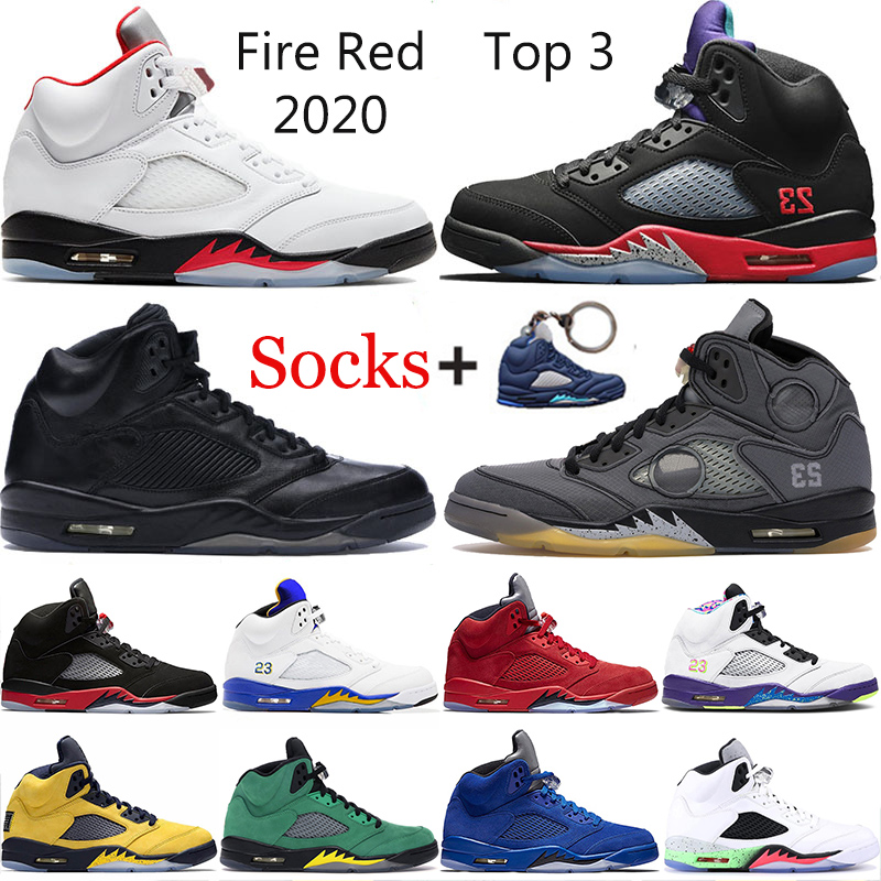 

2021 Fire Red Top Jumpman 5 5s Triple Black Stealth 2.0 Oregon Ducks Trainers Shoes Paris Michigan Laney White Mens Sneakers Sports, D16 laney yellow 40-47