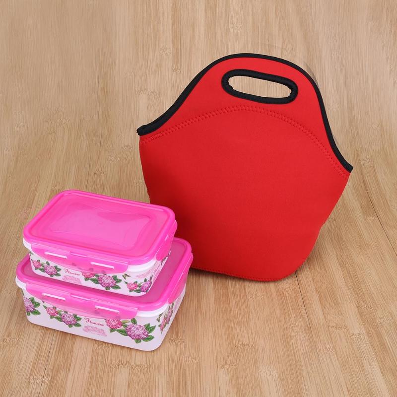 

Lunch Box Bag Waterproof Thermal Bag Portable Thermal Insulated Container Picnic Box Children Kids Tote Storage Ice Bags, Black
