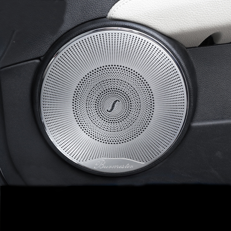 

Car Styling 4pcs Car Audio Speaker Car Door Loudspeaker Trim Cover Sticker For Mercedes Benz C class w204 c180 c200 2008-2014 Accessories