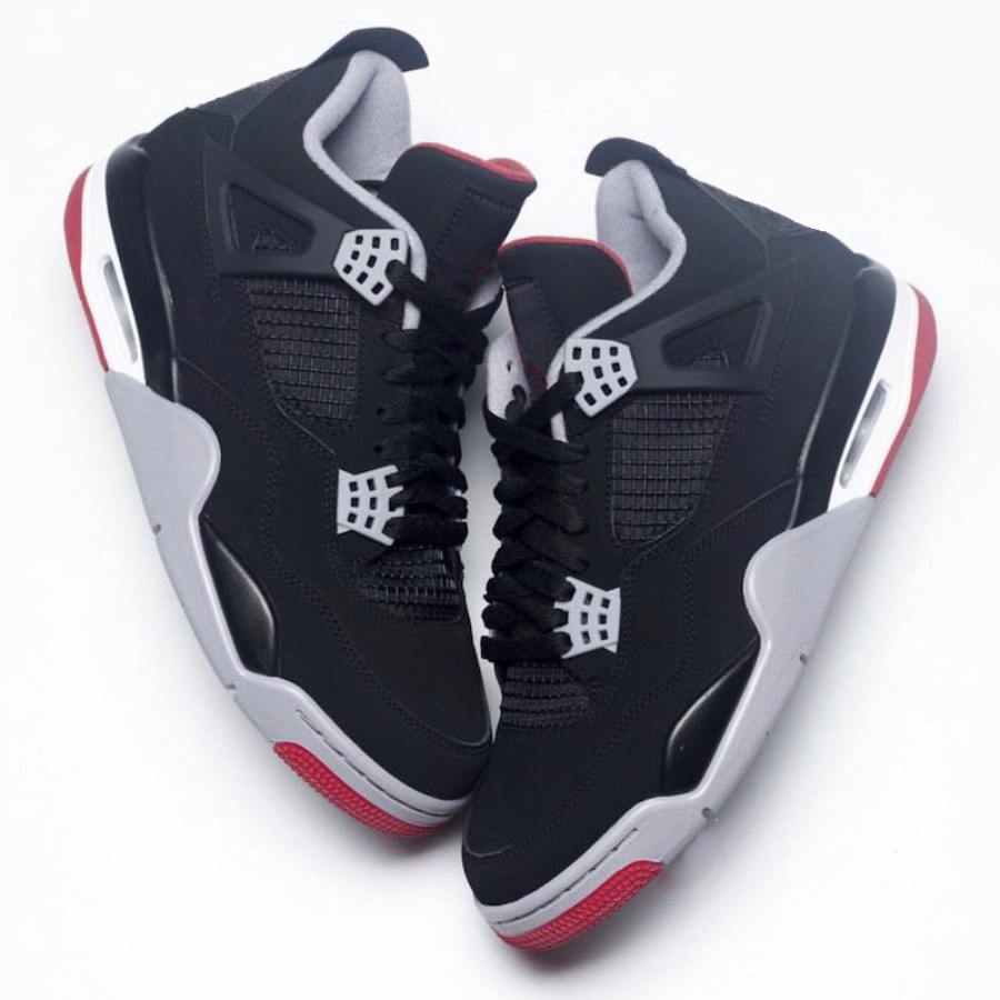 

4 Bred Black red New 2019 released TOP Factory Version 4s Basketball Shoes mens trainers suede Sneakers with Box