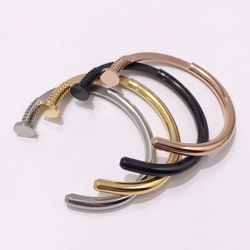 

Screw Face men bangle Titanium Steel Bracelet Gold/Silver/Rose Gold Style, White