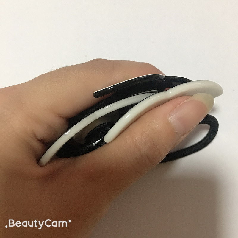 

Classic black and white fashion acrylic hair rope C head rope leather tendons hair decoration Rubber band head jewelry, Pink