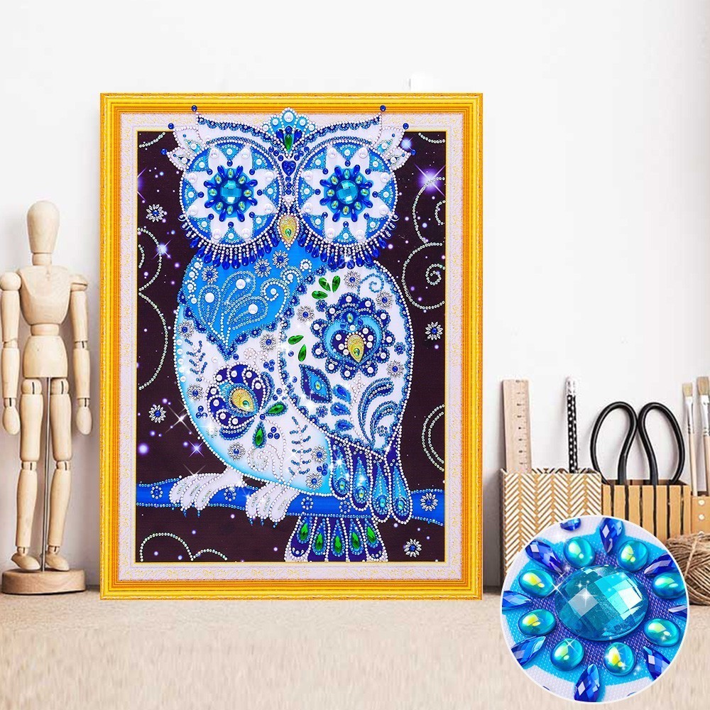 S-TROUBLE 1Set Cross Stitch Kit Owl Dream Catcher Counted 14CT Printed Handmade Needlework DIY Art Craft Supplies Stitch Embroidery Decoration