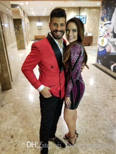 

Popular Red Groomsmen Double-Breasted (Jacket+Pants+Tie) Groom Tuxedos Groomsmen Best Man Suit Mens Wedding Suits Bridegroom A213, Same as image