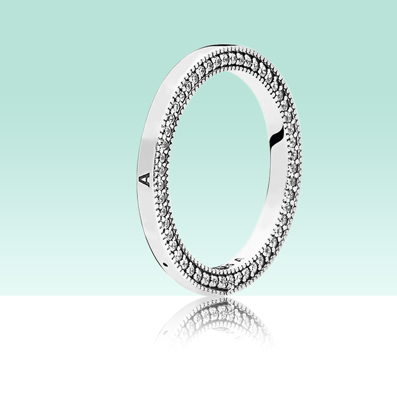 Classic design Women Mens 925 Sterling Silver RING Original box set for Pandora hallmark CZ Diamond Jewelry Rings set