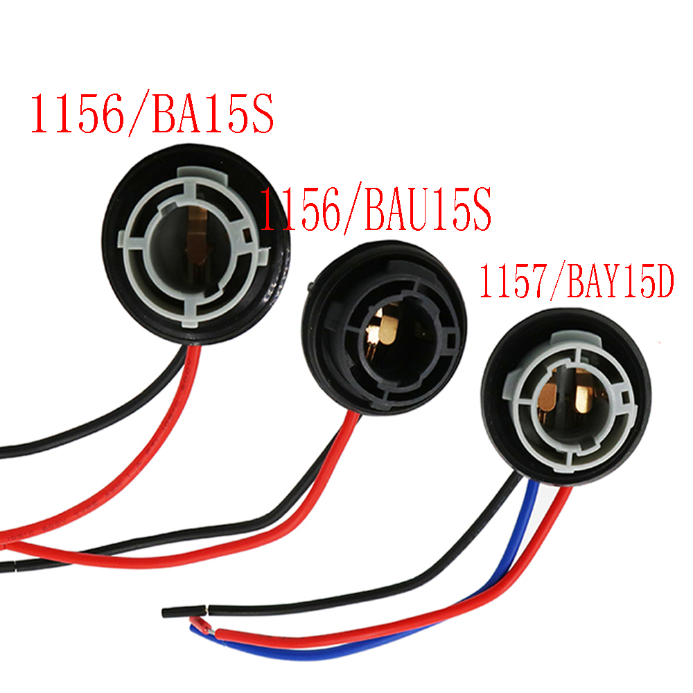 

Y 4pcs 1156 BA15S BAY15D 1157 Connector Female Car Light 1156 Socket Adapter Auto Bulb Wire Truck Light Vehicle LED Lamp Cable