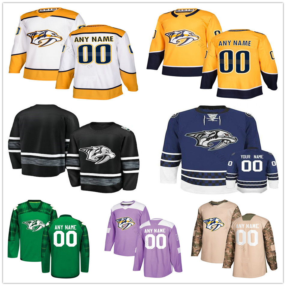 

Custom Nashville Predators #35 Pekka Rinne 23 Rocco Grimaldi 59 Roman Josi 4 Ryan Ellis Men Women Kids Youth Hockey Jerseys, Black men sizes
