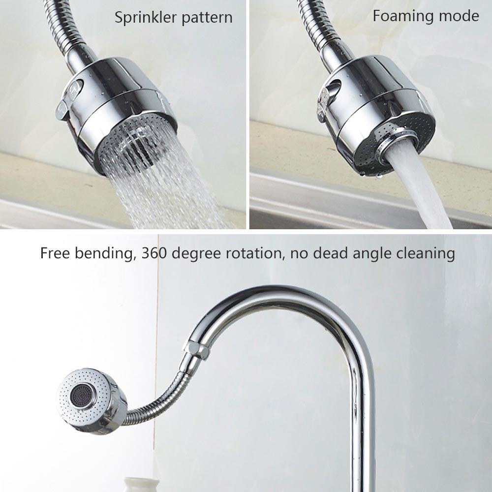 

360 Degrees Rotary Kitchen Splash Faucet Bathroom Spray-shower Filter Water Saving Tap Faucet Bubble Aerator Nozzle Filter