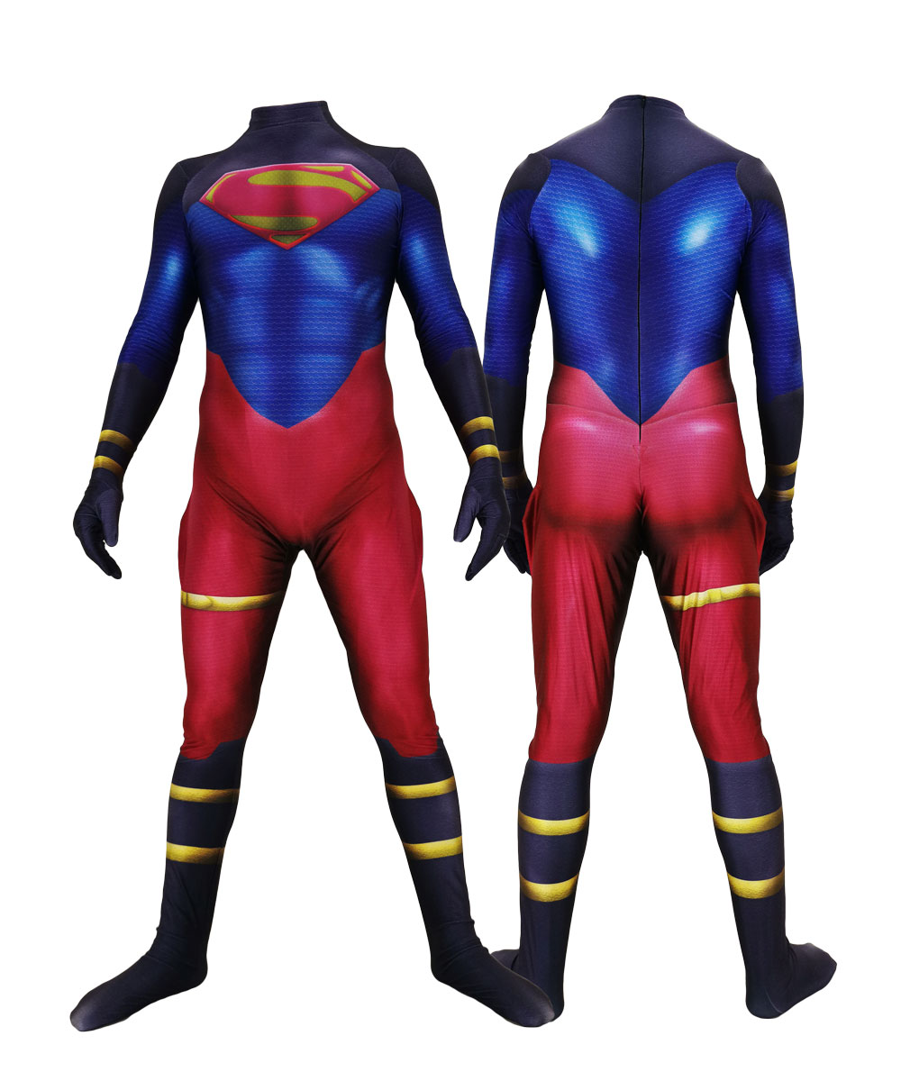 

3D Full Body Lycra Spandex Skin Suit Catsuit Party Costumes Superboy Zentai Bodysuit Halloween Party Cosplay ZenTai Jumpsuit, Black;red
