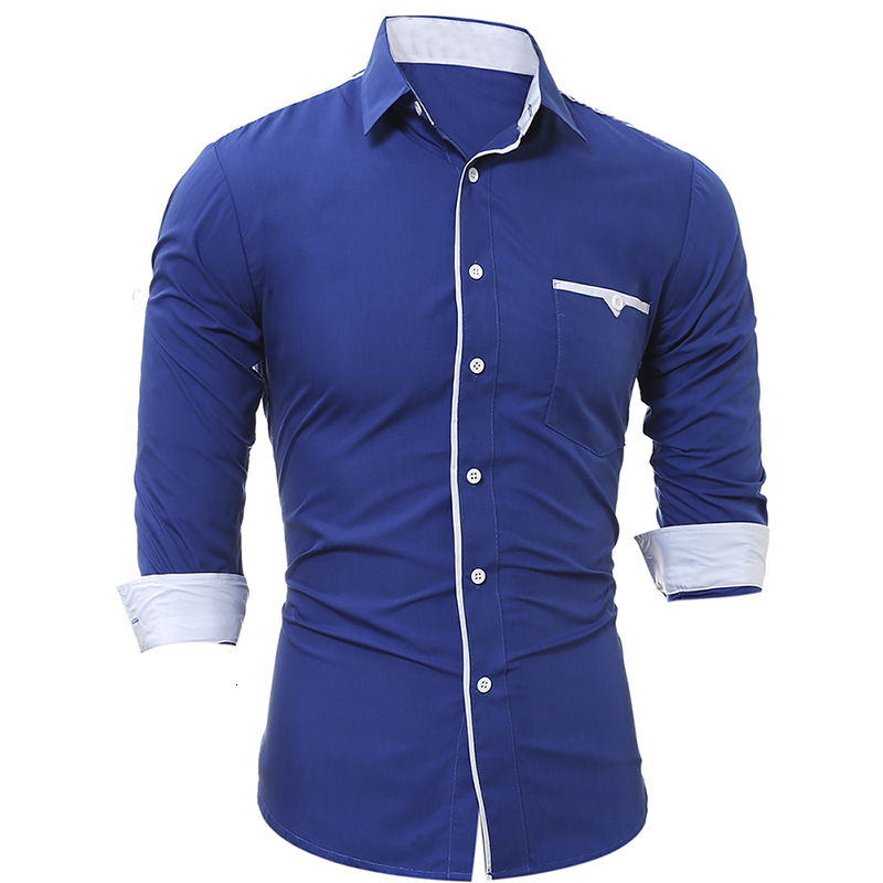 

Drop shipping color splicing men's shirts casual young man tops new UK style boys Slim fit -3XL wholesale, Hzsk077a