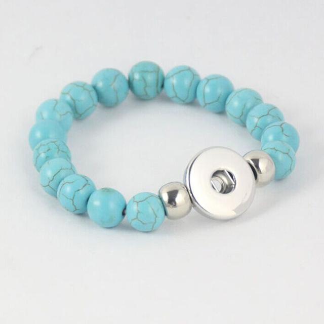 

Wholesale- Sale Snap Button Armband Bracelet,Turquoise One Jewelry NB0105 Cuff