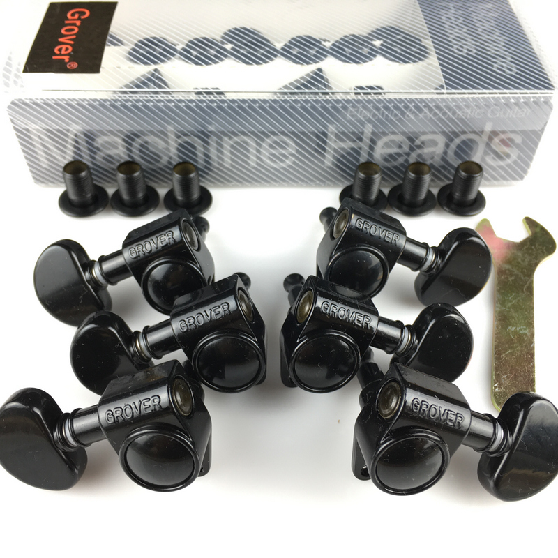 

Grover Guitar Machine Heads Tuners 1Set 3R-3L Black Tuning Pegs ( With packaging