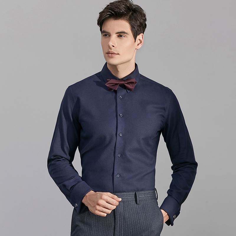

Brand New Fashion Men's High Quality Formal Business Meeting Dress Shirts Long Sleeve Solid Color Regular Fit Shirts for Men, Ec14003