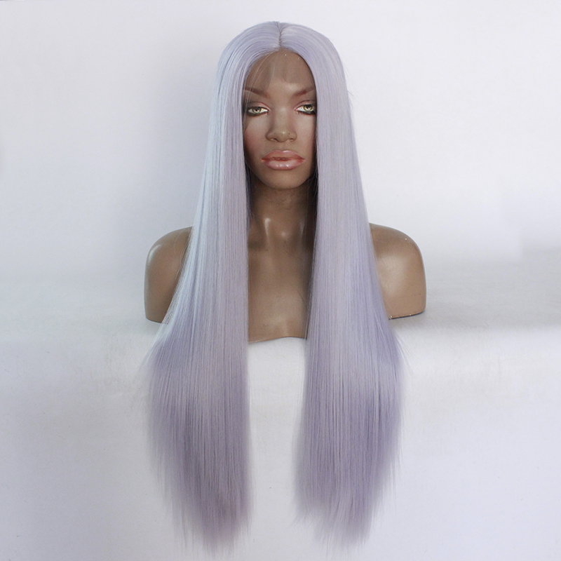 

Pastel #4110 Wig Long Straight Lace Front Wig With Natural Hairline Middle Part Heat Resistant Synthetic for Women, 4110