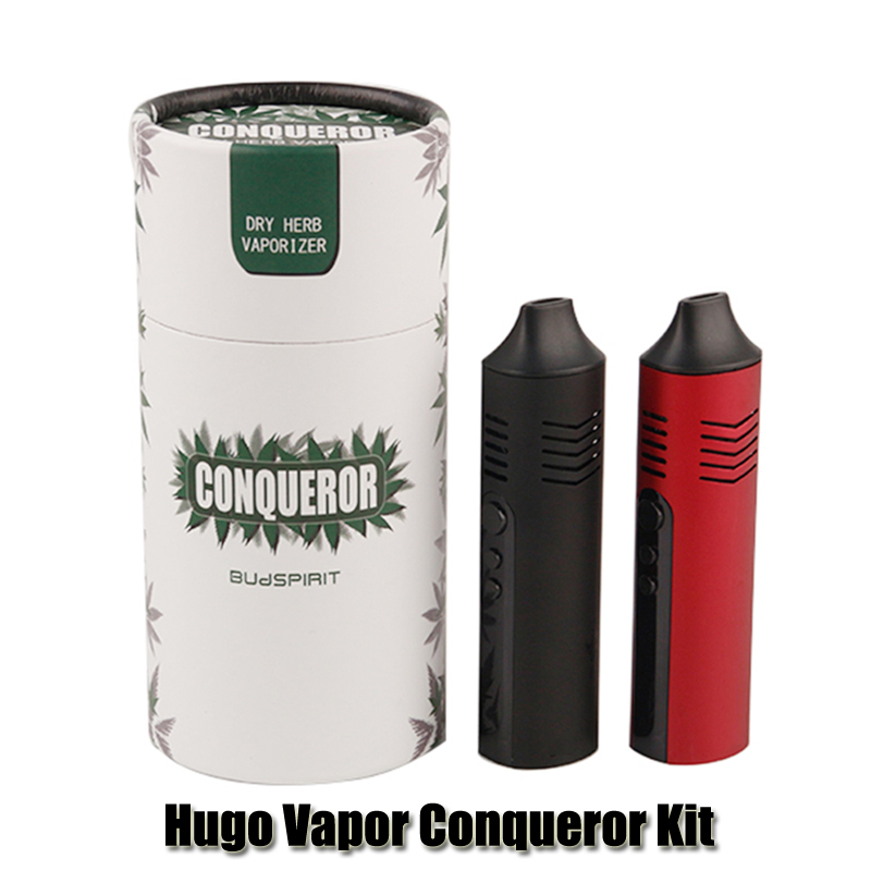 

Original Hugo Vapor Conqueror Kit Dry Herb Vaporizer Vape Pen 2200mAh Battery Temperature Control Herbal E Cigarette Kit DHL, Red