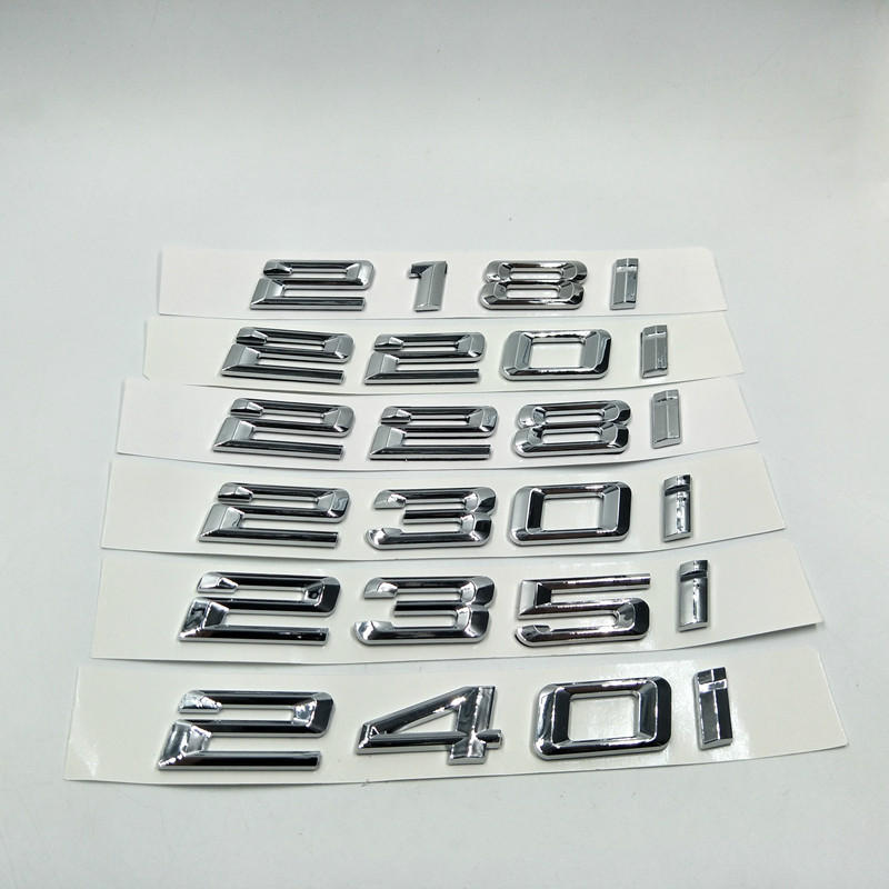 

For Bmw 2 Series 218i 220i 228i 230i 235i 240i Rear Boot Trunk Lid Number Letters Car Badge Displacement Emblem Logo, Abs
