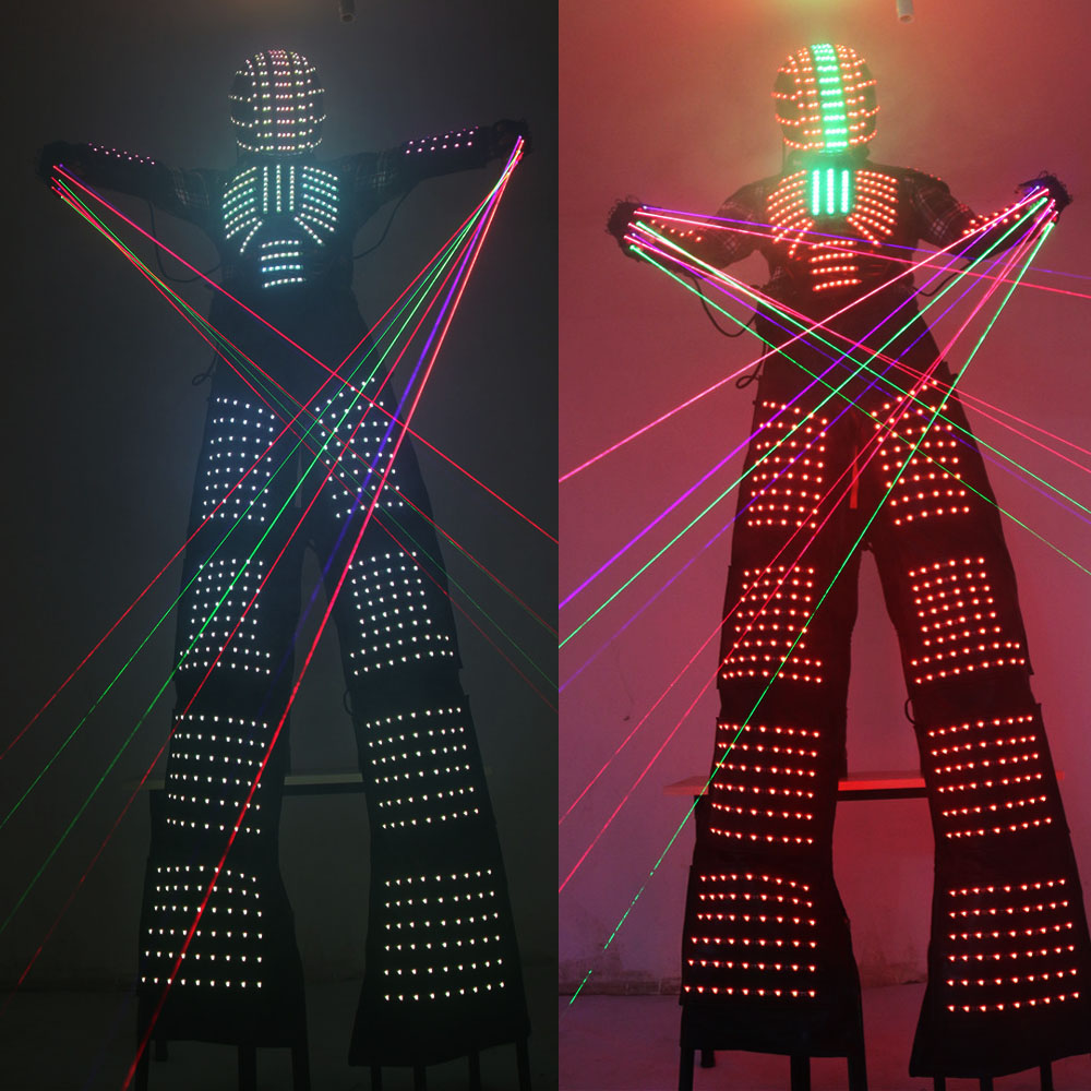 LED Luminous Robot Costume David Guetta Robot Suit Performance Illuminated Kryoman Robotled Stilts Clothes Luminous Costumes-image-386928338