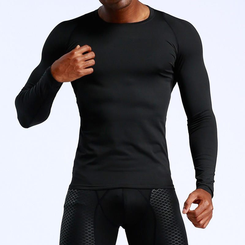 

New Autumn Men Compression Shirt Black Long Sleeve T Shirt Mens Fitness Bodybuilding Skin Tight Quick Dry Tops T-shirts