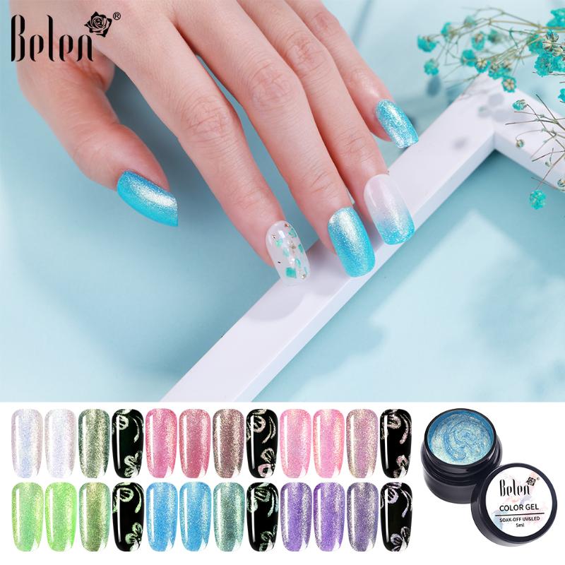 

Belen Mermaid Legend Gel Nail Polish Soak Off UV LED Nail Varnish Primer Salon Manicure Art Design Manicure Lacquer 5ML, 9002