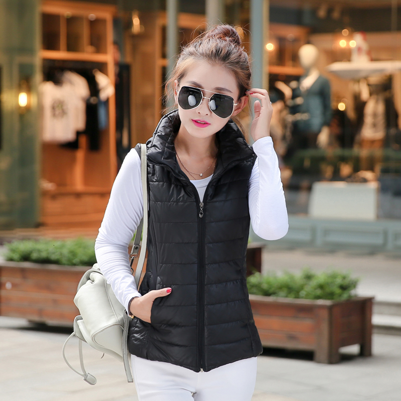 

Elaine Lui Frivolous Cotton Vest Self-cultivation Small Cotton-padded Jacket Waistcoat Loose Coat Vest Woman Short Fund, Black