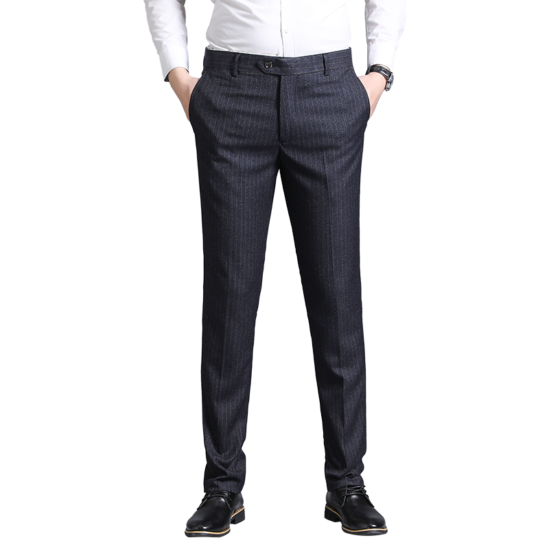 

2020 Mens Casual Basic Pants Business Trousers Regular Straight Trousers Stretch Pants Male Office Suit -38, Grey