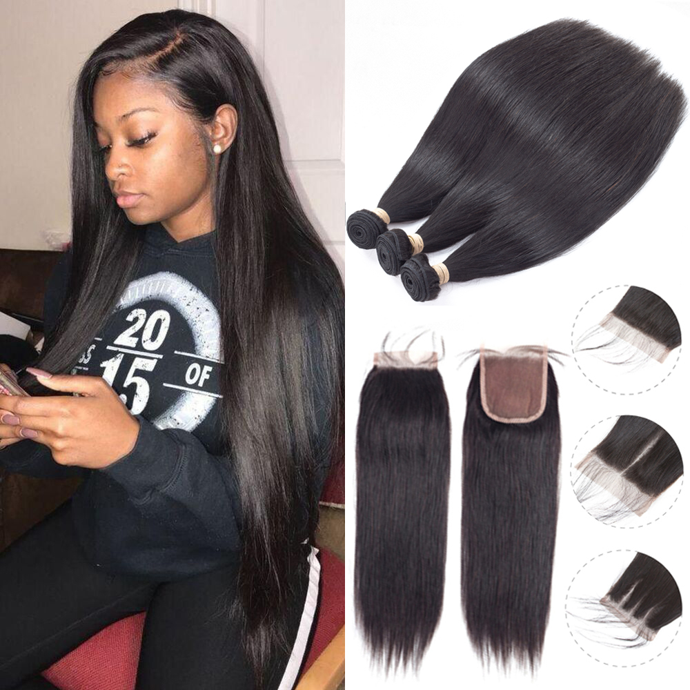 

Beaudiva 8A Brazilian Virgin Hair Bundles With Closure Straight body wave deep wave Kinky curly Human Hair Bundles With Closure