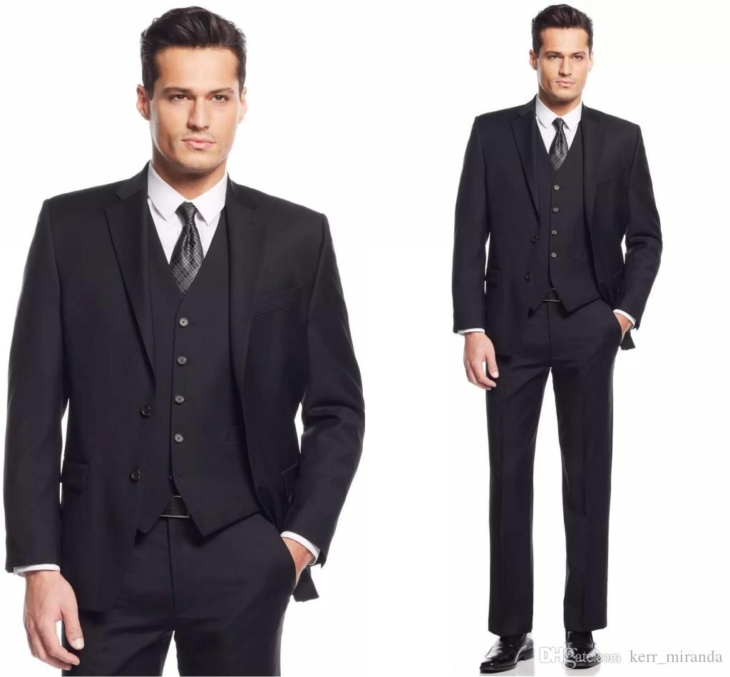 

2020 Men Suits Black Tuxedos for Grooms Solid Suits Blazer Custom Made Three Pieces Tuxedos for Wedding Groomsmen Suit Jacket+Pants+Vest, Brown