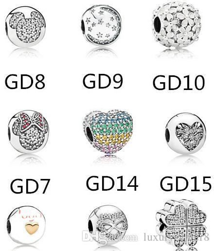 

Authentic 925 Sterling Silver Positioning beads Fits Pandora Bracelet Love Charms For European Snake Chain Necklace Fashion DIY Jewelry