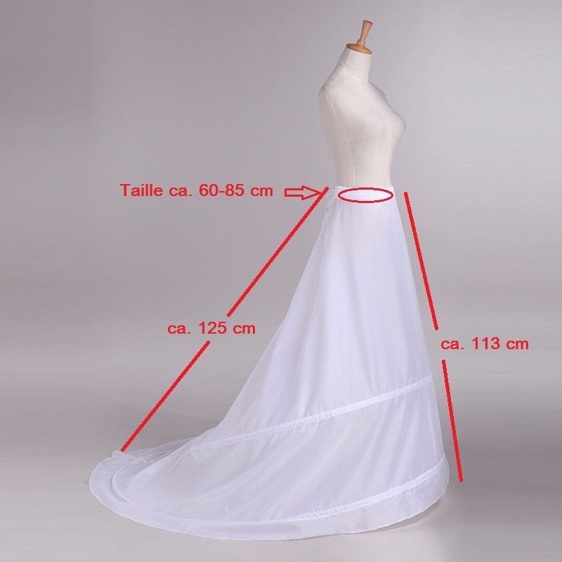 

Train Hoop Skirt New 2 Rings White Wedding Dress Underskirt Petticoat