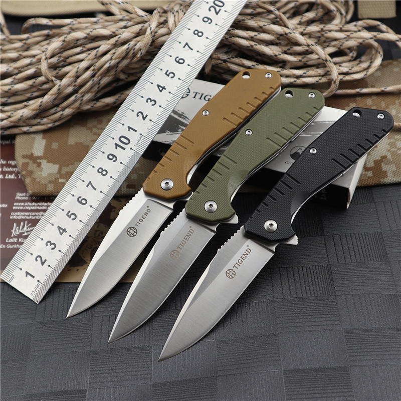 

TIGEND 1815 Jackknife 8CR13 Steel Folding Blade Knife Tactical Military Utility Pocket Knives Outdoor Camping Hunting Self Defense G10 Ball Bearing Knifes