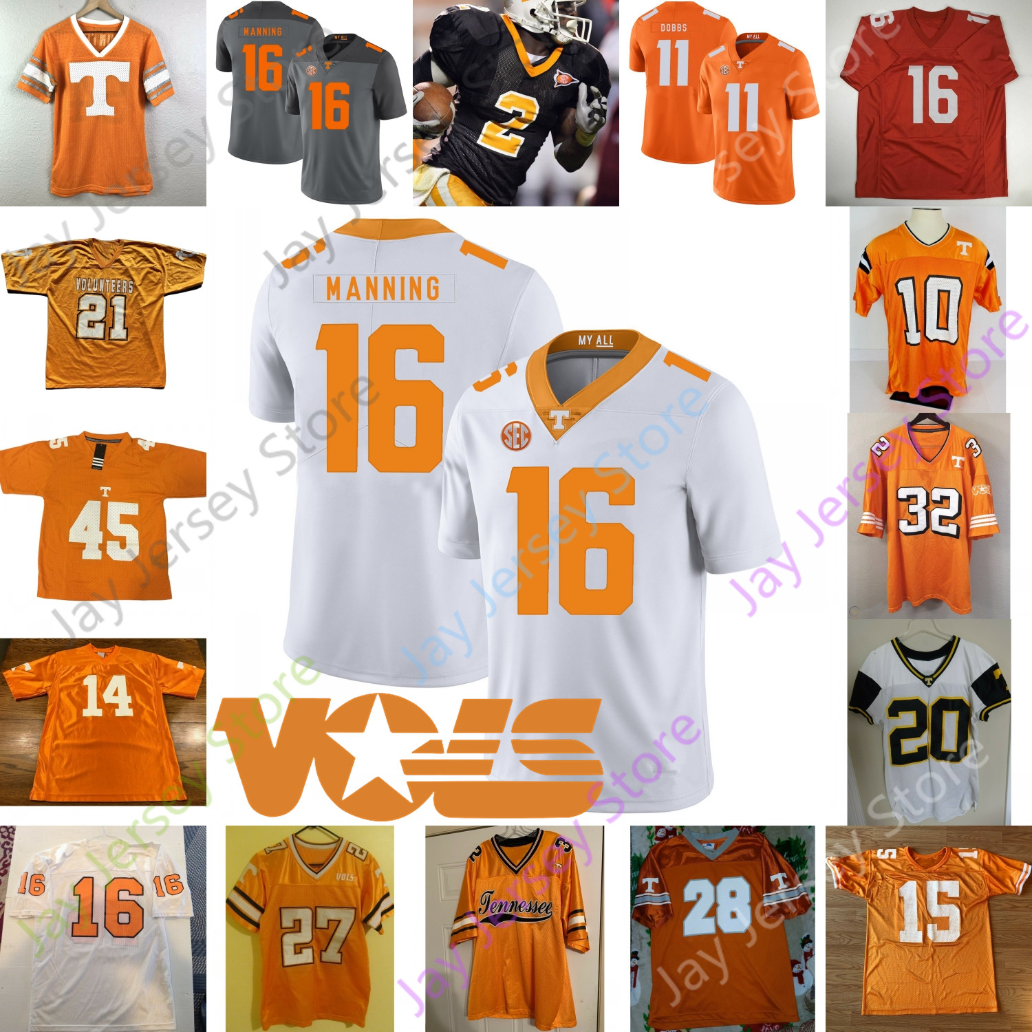 

Tennessee Volunteers Football Jersey NCAA College Alexis Johnson Jr. Joshua Dobbs John Kelly Berry Atkins Patterson Lewis Stewart Shuler, Orange iv